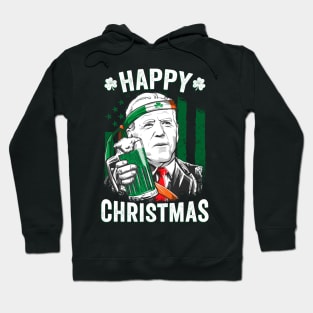 Happy Christmas Funny Leprechaun Biden St Patricks Day Hoodie